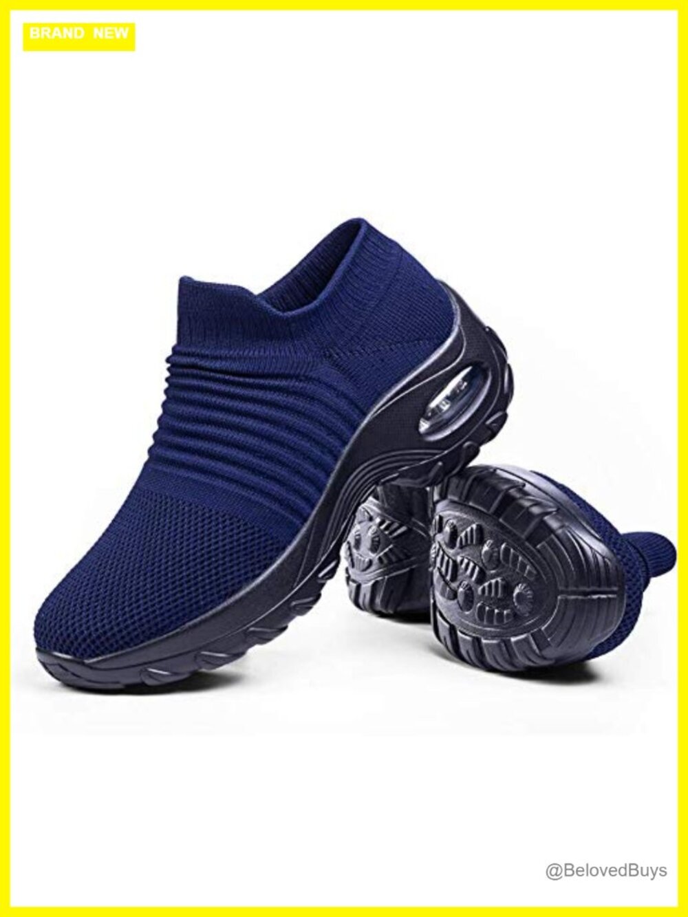 Women's Sock Sneakers Mesh Slip On Air Cushion Platform Walking Shoes